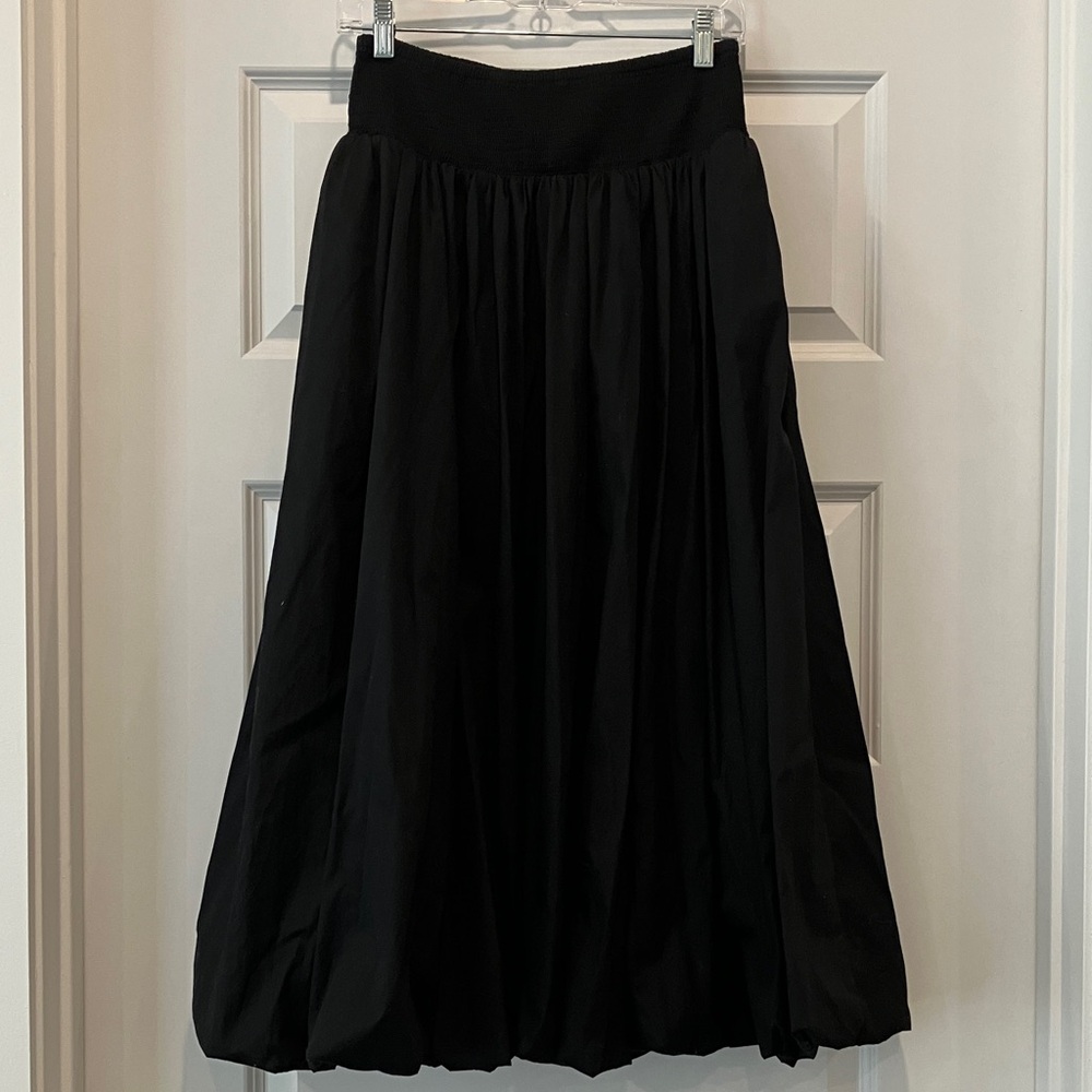 NWT Madewell Poplin Smocked Bubble Midi Skirt
